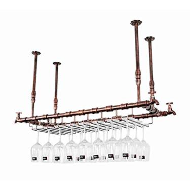 Imagem de Suporte de copo de vinho para casa suporte vermelho ES rack sob armário suporte de metal organizador de armazenamento para armário/cozinha 102 cm (102 cm)