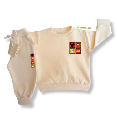 Imagem de Conjunto de Moletom Infantil Flanelado de Frio Unissex Roupa de Invern