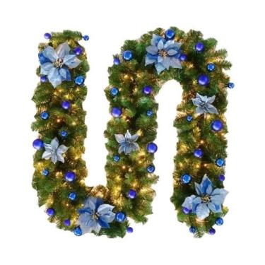 Imagem de Guirlanda De Natal LED Luxuosa De 2,7m Com Lanternas, Banner De Árvore