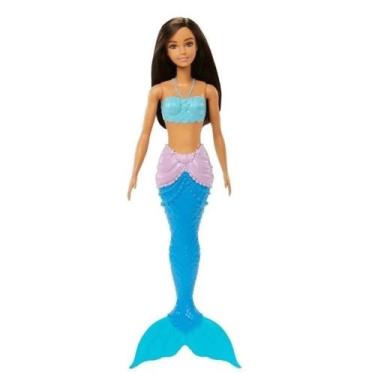 Imagem de Boneca Barbie Sereia Morena com Cauda Azul Mattel 