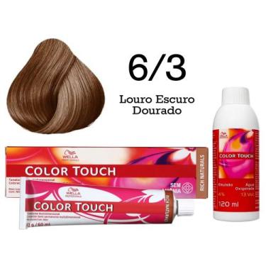 Imagem de Tonalizante Color Touch 6.3 Louro Escuro Dourado Emulsão Ox  Wella Pro