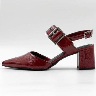 Imagem de Sapato Bottero Slingback em Verniz Salto Bloco Médio Feminino-Feminino