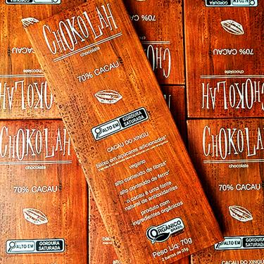 Imagem de Kit 3X: Chocolate 70% Cacau Baixo em Açúcares Orgânico CHoKolaH 70g