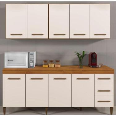 Imagem de Cozinha Completa Atenas 9 Portas 3 Gavetas Kaiki Móveis - Nature/off