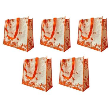 Imagem de Bolsa Ecologica Ecobag Kit 5 Uni Retornavel Dobravel Mercado Compras Casa