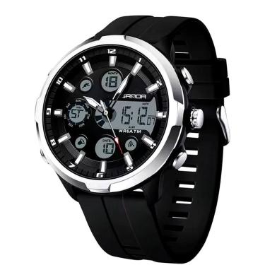 Imagem de Relógio Digital Masculino Estilo Esportivo Duplo Display á Prova D'água Prata