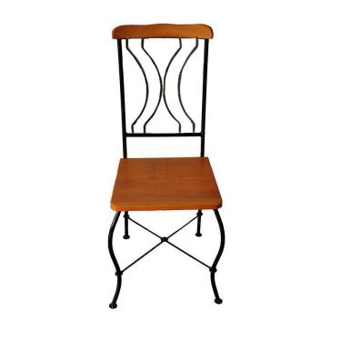 Imagem de Cadeira Moderna Ferro E Madeira Maciça