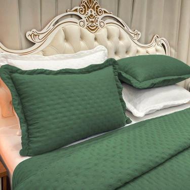 Imagem de Cobre Leito King Bold Dupla Face 300 Fios 3 Peças - Esmeralda
