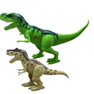Imagem de Conjunto 2 Dinossauros de Brinquedo Rugido Selvagem - UNIK