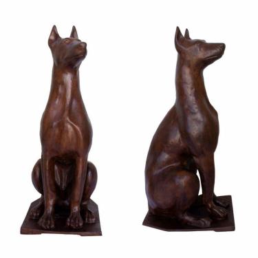 Imagem de Cachorro Dobermann O Par Escultura Ferro Fundido