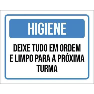 Imagem de Kit 5 Placa Acm Deixe Tudo Ordem Limpo Próxima Turma 18X23 - Sinalizo