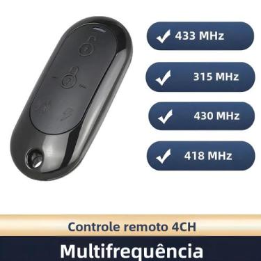 Imagem de Controle Remoto Para Porta 430MHz 433MHz 315MHz Com 4 Teclas, Duplicad