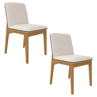 Imagem de Kit 2 Cadeiras Estofadas Windsor Cinamomo/bouclé Off - M.a