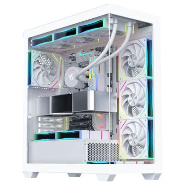 Imagem de Gabinete Gamer Aquário K-MEX Torre Branca CG-W6DY, Frontal e Lateral em Vidro Temperado, ATX, USB 3.0, Branco - CGW6DYRH002CB0X