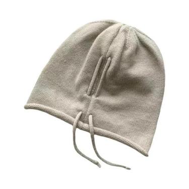 Imagem de Gorro Feminino De Lã Tricotado Para Outono/Inverno, Estilo Folgado Com