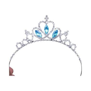 Imagem de Tiara De Strass Para Meninas, Faixa De Cabelo De Princesa, Coroa De Cr