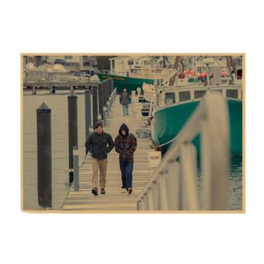 Imagem de Pôster Manchester by the Sea Vintage Kraft Paper Art 20x30cm