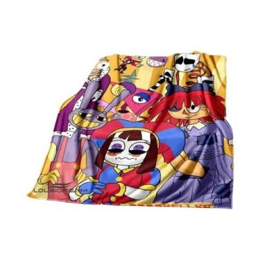 Imagem de Cobertor Digital Circus Cartoon De Flanela Quente E Confortável Para S