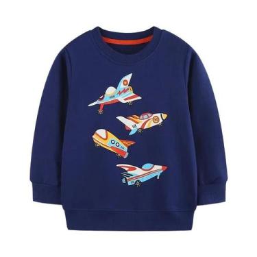 Imagem de Moletom Infantil De Algodão Com Estampa De Avião Para Meninos - Coleçã