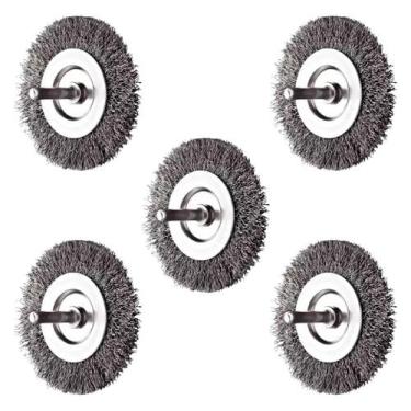 Imagem de Kit 5 Escova De Aço Circular 75mm Com Haste Escova de Aço - Rayco