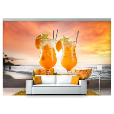 Imagem de Papel De Parede Drinks Bebidas Praia Verão 3D Al100