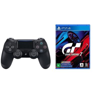 Imagem de Controle para PS4 e PC Sem Fio Dualshock 4 Sony + Gran Turismo 7 para PS4-Unissex