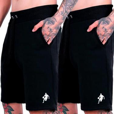 Imagem de Kit 2 Bermudas Moletom Masculino Shorts Esportivo Basquete Dibre-Masculino