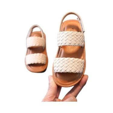 Imagem de Sandálias Trançadas Para Meninas Com Ponta Aberta, Confortáveis E Anti