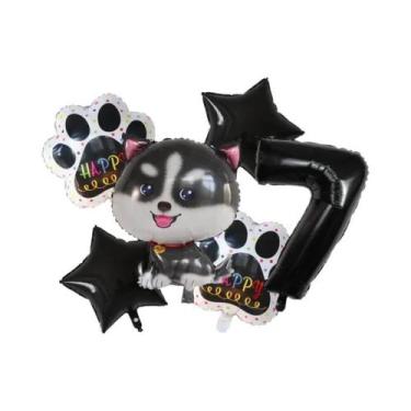 Imagem de Balões De Hélio Corgi Husky 6pcs, Decoração De Festa De Aniversário E 