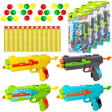 Imagem de Kit 4 Pistolas Lança Dardos Bolinhas Arminha Nerf Infantil - Goal Kids
