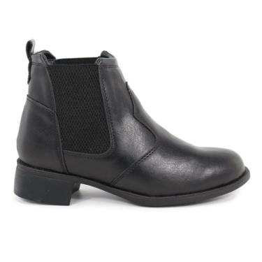 Imagem de Coturno Bota Feminino Couro Preto Chelsea com Elástico - JULIA GRANADO