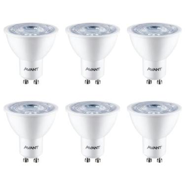 Imagem de 6 Lâmpada Led Dicróica GU10 Amarela 3000K MR16 4,8W Bivolt - Avant