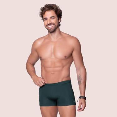 Imagem de Sunga Selene Boxer Verão Box Masculina Com Cordão Interno, Verde, G