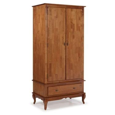 Imagem de 	Guarda Roupa Solteiro Madeira Maciça 2 Portas 1 Gaveta 60406 Linz Móveis - Imbuia Glazer
