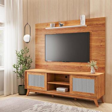 Imagem de Estante para TV Até 65 Polegadas Serena 2 Portas Marrom/Off White - Viero Móveis