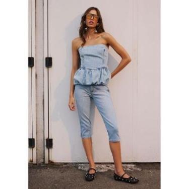 Imagem de Calça Jeans Capri Cintura Super Alta-Feminino
