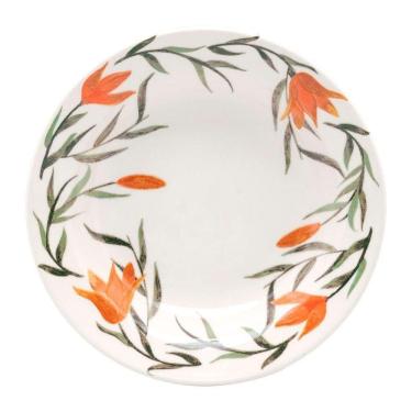 Imagem de Kit 2 Pratos Fundos Biona Lírios Oxford® Cerâmica 21,5 Cm