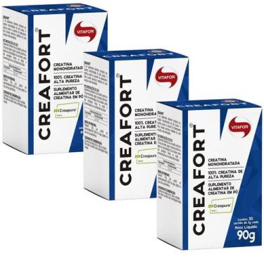 Imagem de Kit 3X Creafort Creapure Creatina - 30 Sachês 3g - Vitafor