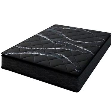 Imagem de Colchão Casal com Molas Ensacadas D26 Pillow Top Jacquard 138x188CM Preto Umaflex New Italia Black