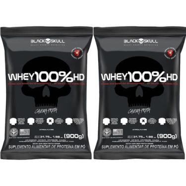 Imagem de Kit 2X Whey 100% HD - 900g Refil Baunilha - Black Skull