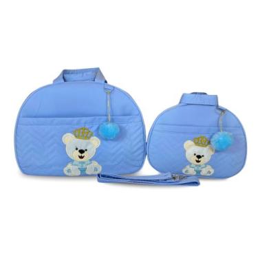 Imagem de Kit Bolsa Maternidade 2 Peças Grande Impermeável + Mochila + Trocador 