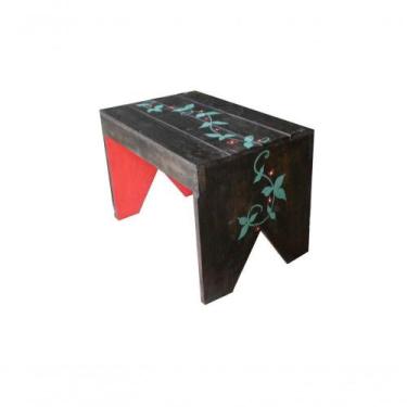 Imagem de Banco Madeira Vermelho E Preto - SHOPPINGNET