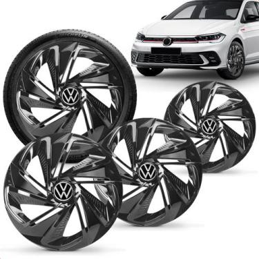 Imagem de Jogo 4 Calotas Elitte 14" Nitro Preto Polo Track 2023 a 2025 com Emble