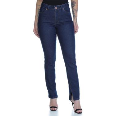 Imagem de Calça Jeans Feminina Elastano Reta C/ Alto Vilejack VFCJ3041 Cor:;Tamanho:44-Feminino