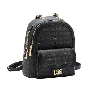 Imagem de Mochila Feminina P Chenson CG85393 Cristal Monograma, Preto