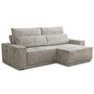 Imagem de Sofá 3 Lugares Retrátil Reclinável Para Sala de Estar 250cm Nicastro F04 Veludo Granito...