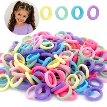 Imagem de Kit 100 Mini Xuxinhas Elástico de Cabelo Macias e Elásticas Coloridas 