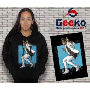 Imagem de Moletom Canguru Feminino Justin Bieber Geeko, Preto, P