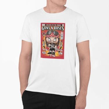Imagem de Camiseta Poster Pop Style Inspiração GUNS N ROSES Estampa DTF 100% Alg