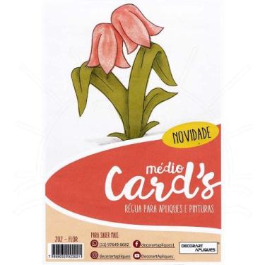 Imagem de Régua Médio Cards Apliques e Pinturas - Decorart, FLOR